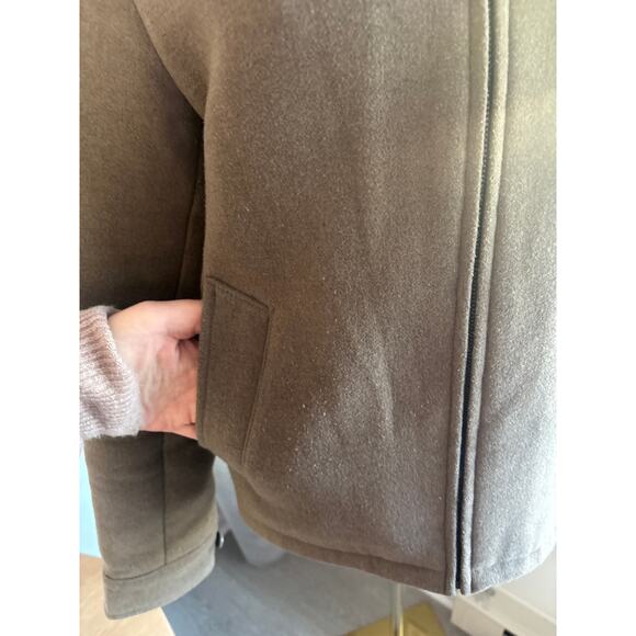 Uniqlo Single Collar Short Zip Jacket Unisex XS Minimalist Peacoat Bomber Coat - Picture 7 of 11